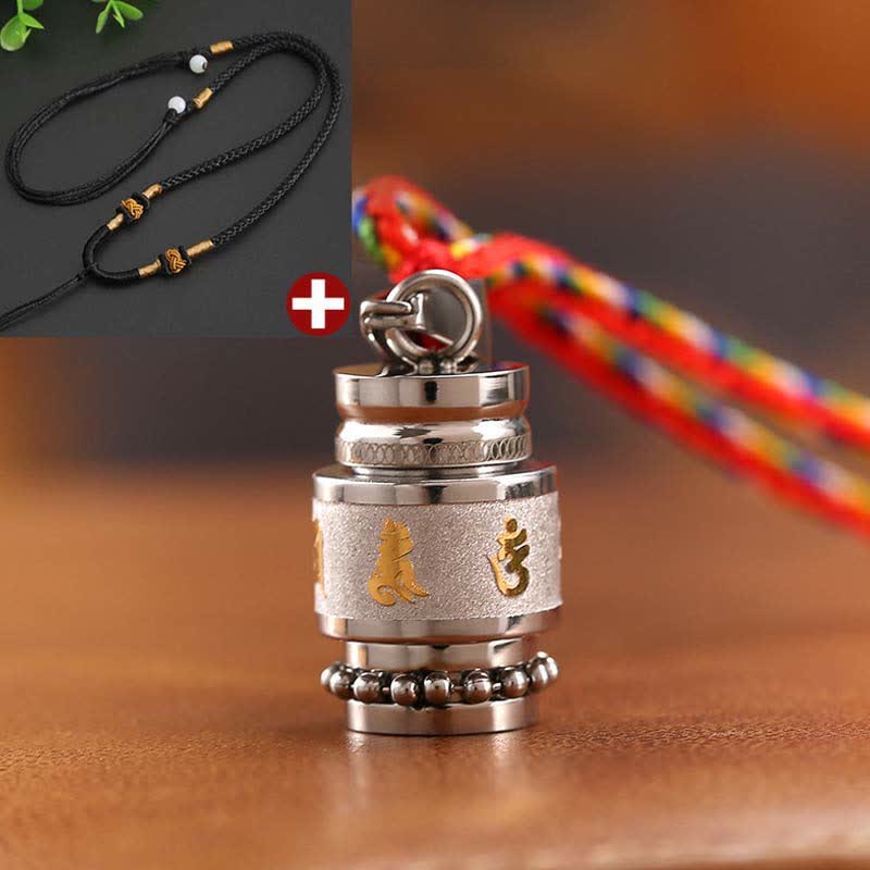 Nimara Ritual Tibet Om Mani Padme Hum Shurangama Mantra Titanium Steel Wisdom Amulet Necklace Pendant