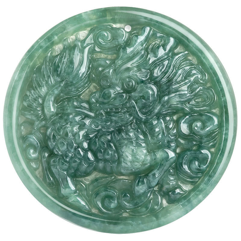 Nimara Ritual Natural Jade Kirin Abundance String Necklace Pendant