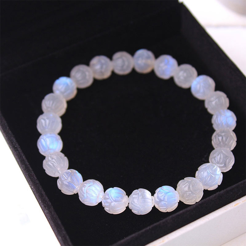 Nimara Ritual Natural Moonstone Lotus Love Bracelet