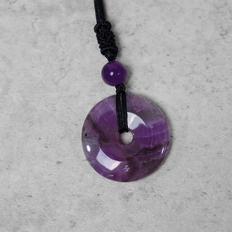 Nimara Ritual Lucky Coin Pendant Healing Crystal Gemstone Necklace