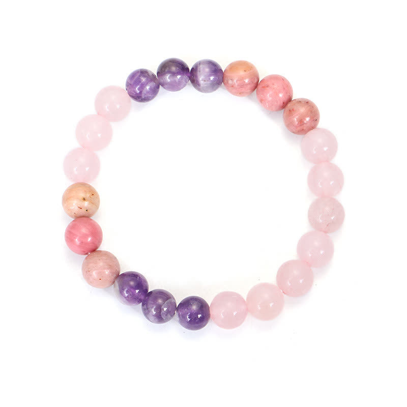 Nimara Ritual 108 Mala Beads Amethyst Rose Quartz Spiritual Healing Tassel Bracelet