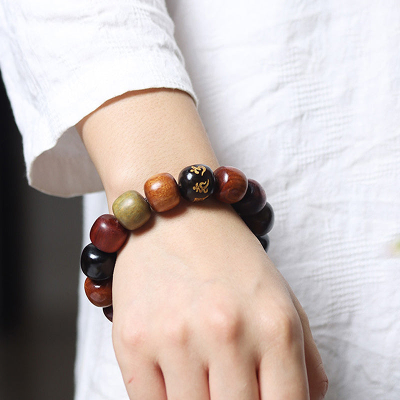 Nimara Ritual Tibet Various Wood Om Mani Padme Hum Purity Bracelet
