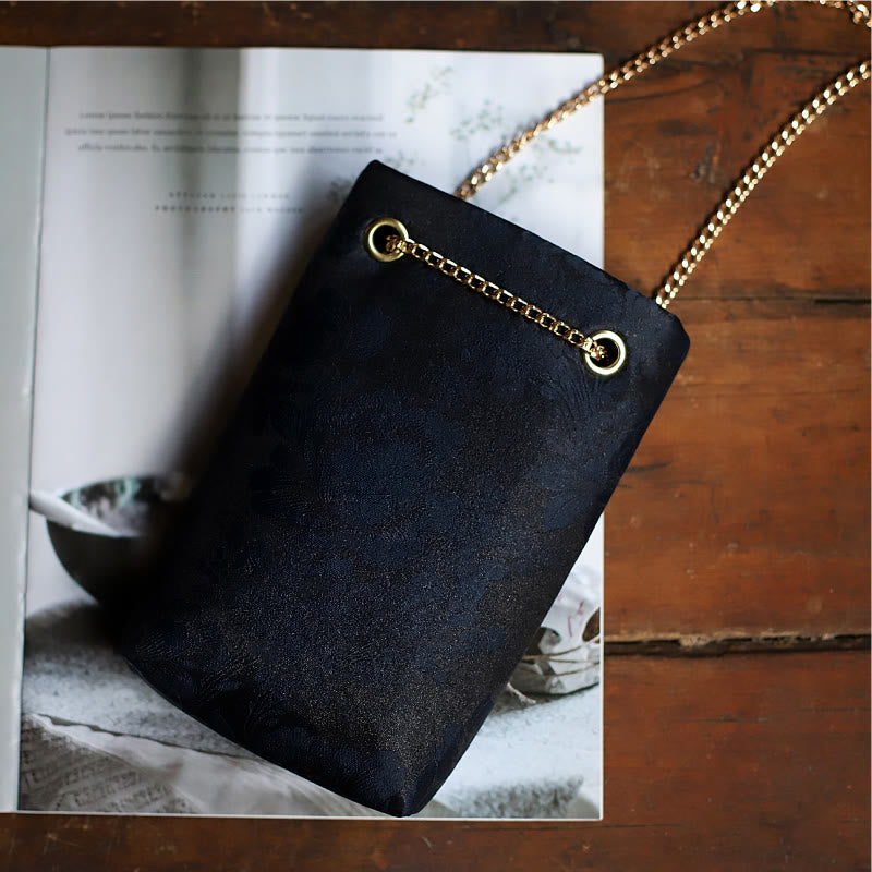 Nimara Ritual Small Maple Leaf Persimmon Metal Chain Crossbody Bag Shoulder Bag Cellphone Bag