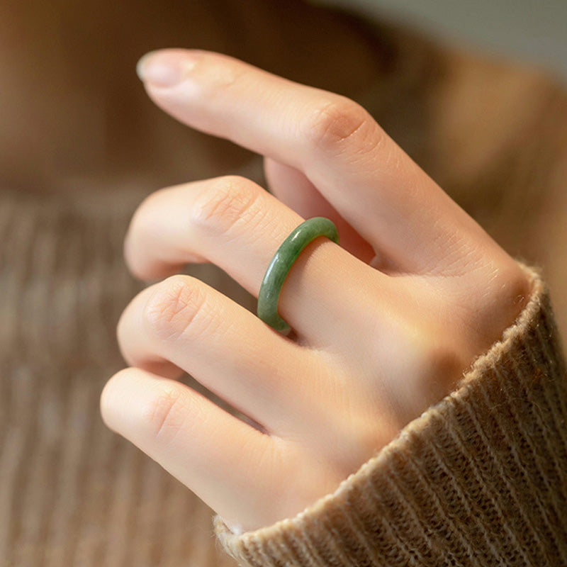 Nimara Ritual Natural Jade Prosperity Abundance Ring