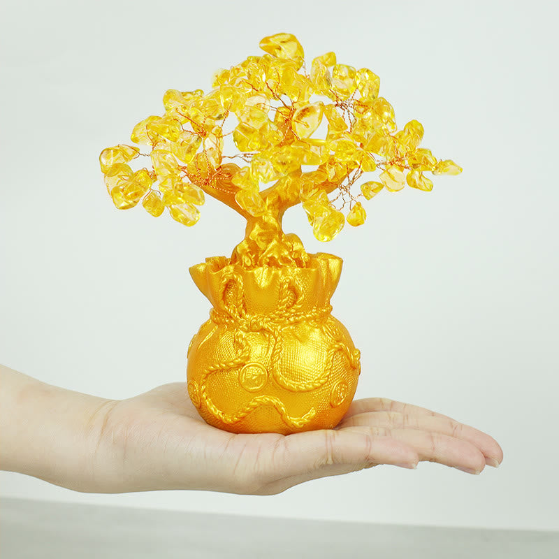 Nimara Ritual Natural Citrine Money Tree Gemstone Ornament - Feng Shui for Prosperity