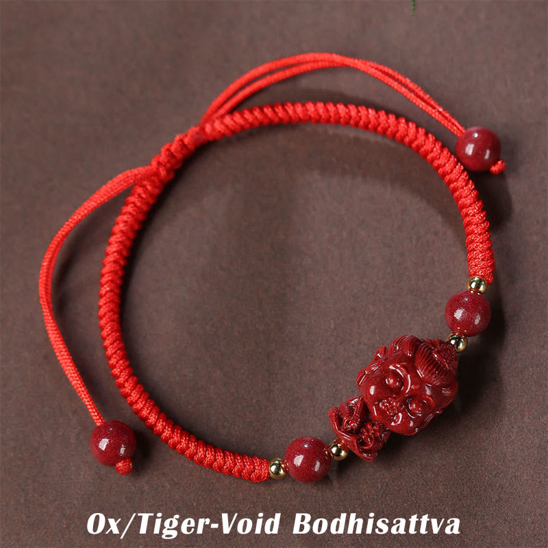 Nimara Ritual Chinese Zodiac Natal Buddha Cinnabar Amulet Blessing String Bracelet