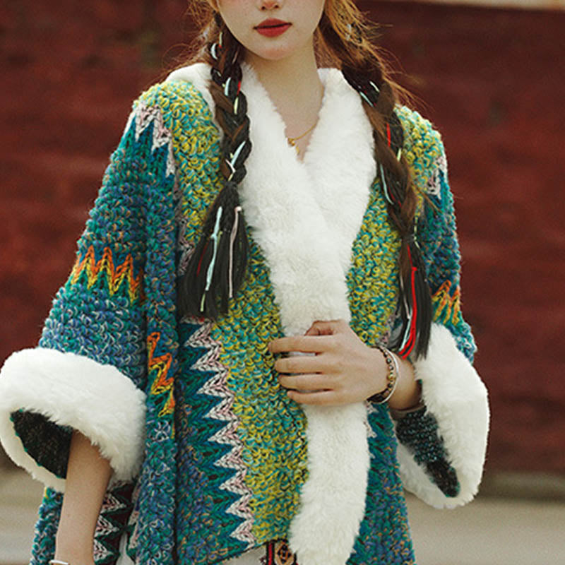Nimara Ritual Tibetan Multicolored Striped Shawl Winter Cozy Travel Scarf Wrap