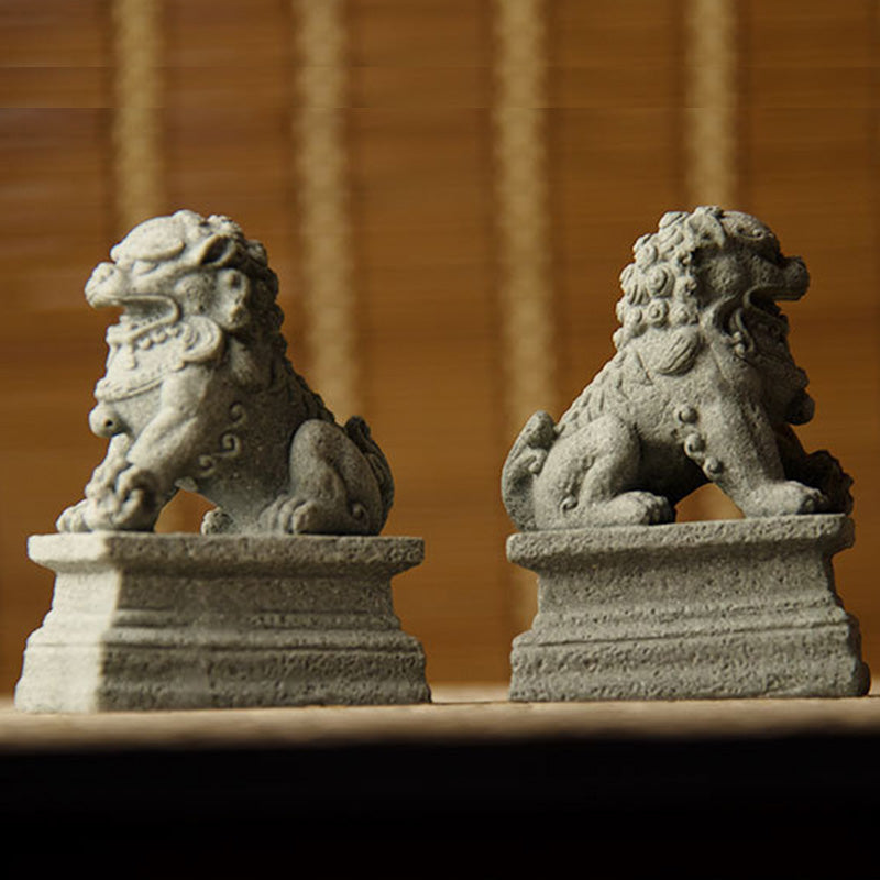 Nimara Ritual Lion Fu Foo Dogs Elephant Ward Off Evil Blessing Home Decoration