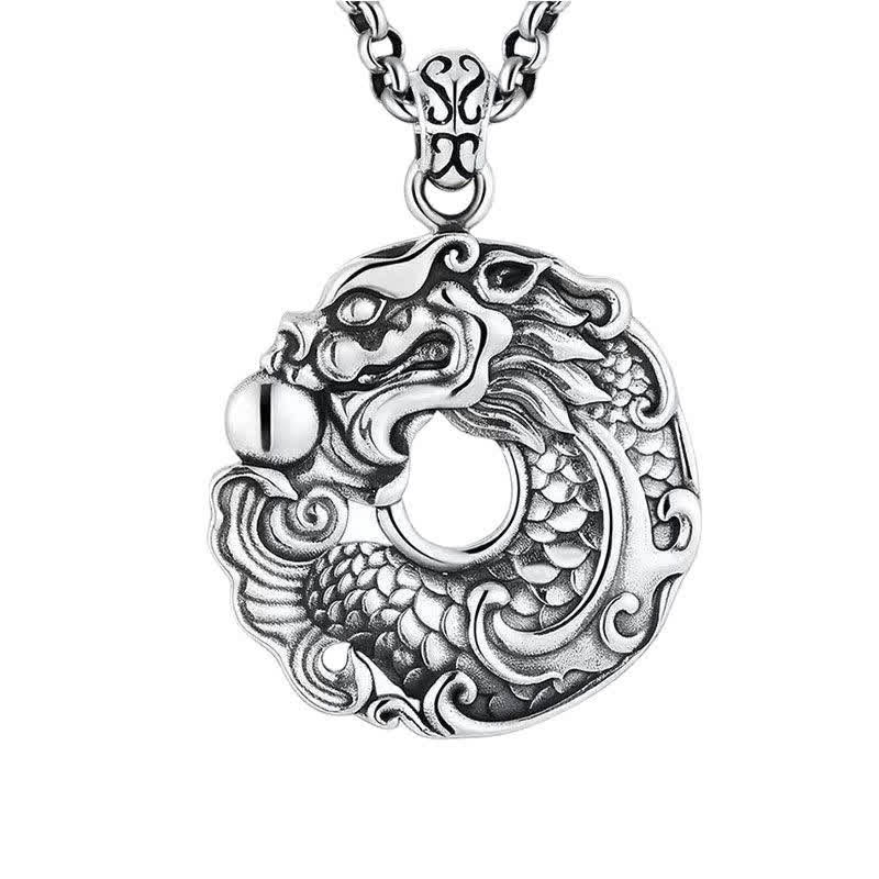 Nimara Ritual Koi Fish Dragon Peace Buckle Wealth Necklace Pendant