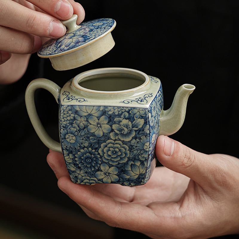 Nimara Ritual Blue and White Porcelain Chinese Gongfu Tea Ceramic Kung Fu Teapot Cup Tea Filter Canister