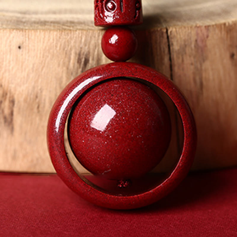Nimara Ritual Cinnabar Om Mani Padme Hum PiXiu Blessing Lucky Bead Necklace Pendant