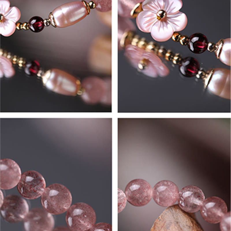Nimara Ritual Strawberry Quartz Peach Blossom Love Bracelet
