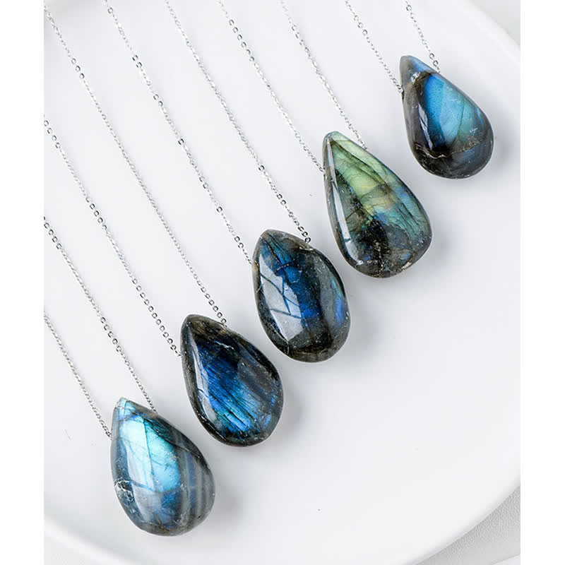 Nimara Ritual Labradorite Water Drop Support Healing Necklace Pendant