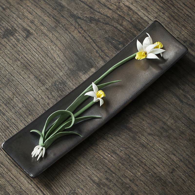 Nimara Ritual Lotus Peony Rose Flower Ceramic Spiritual Incense Burner