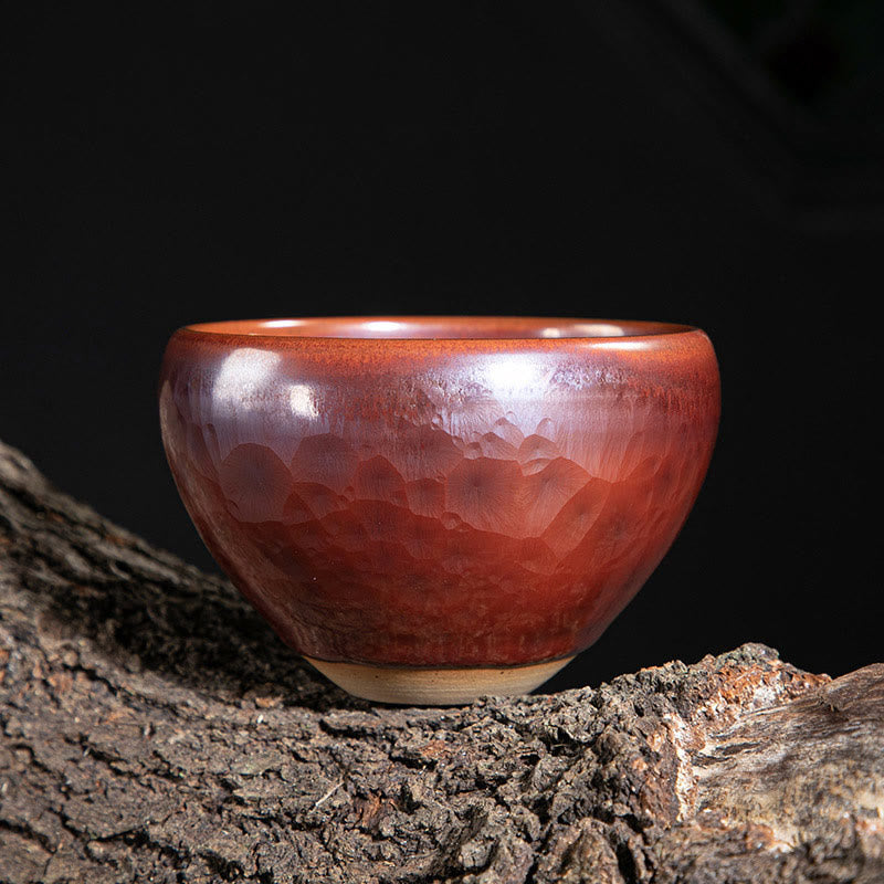 Nimara Ritual Handmade Chinese Jianzhan Lotus Design Ceramic Teacup Kung Fu Tea Cup