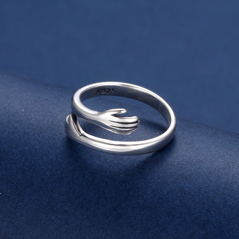 Nimara Ritual 925 Sterling Silver Love Hug Thumb Ring