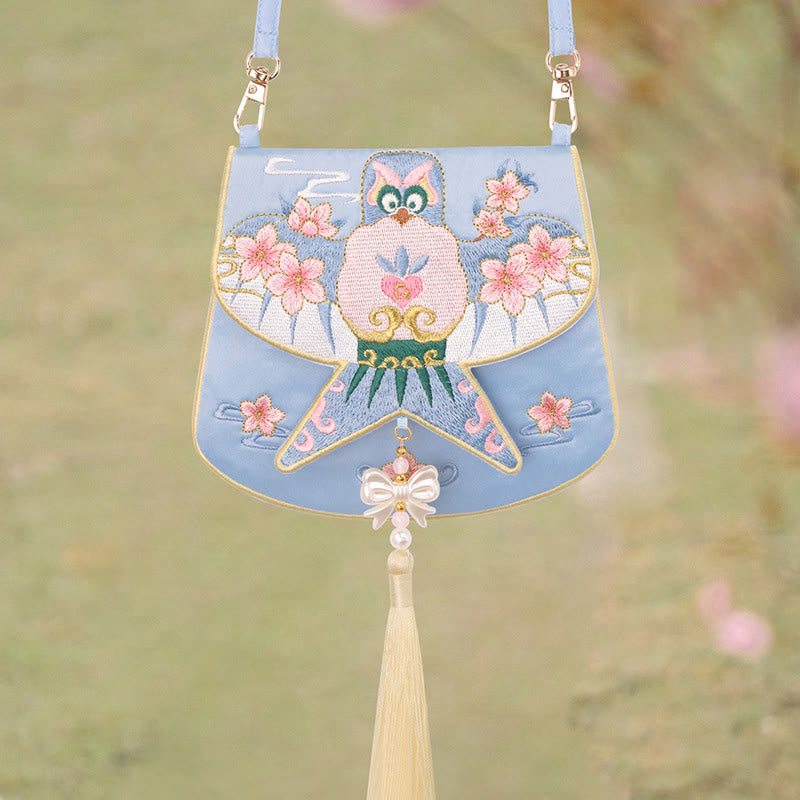 Nimara Ritual Luck Embroidery Lotus Koi Fish Rabbit Flower Hanfu Bag Crossbody Bag Shoulder Bag