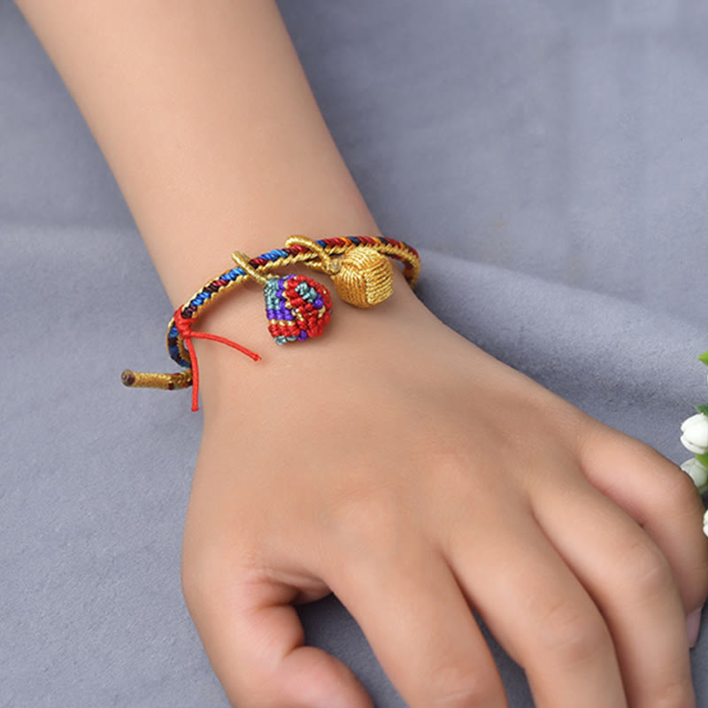 Nimara Ritual Colorful Rope Luck Handmade Zongzi Golden Ball Charm Bracelet