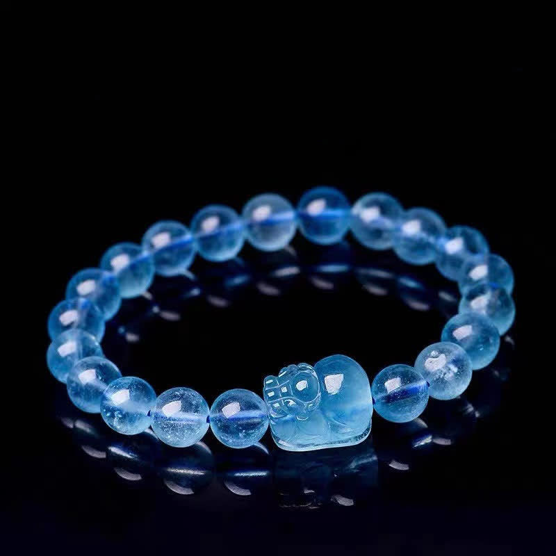 Nimara Ritual Natural Aquamarine Pixiu Serenity Healing Bracelet