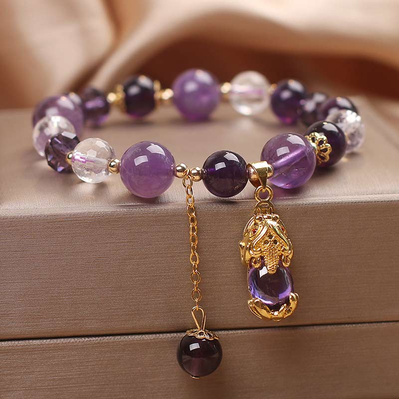 Nimara Ritual Natural Amethyst PiXiu Healing Bracelet