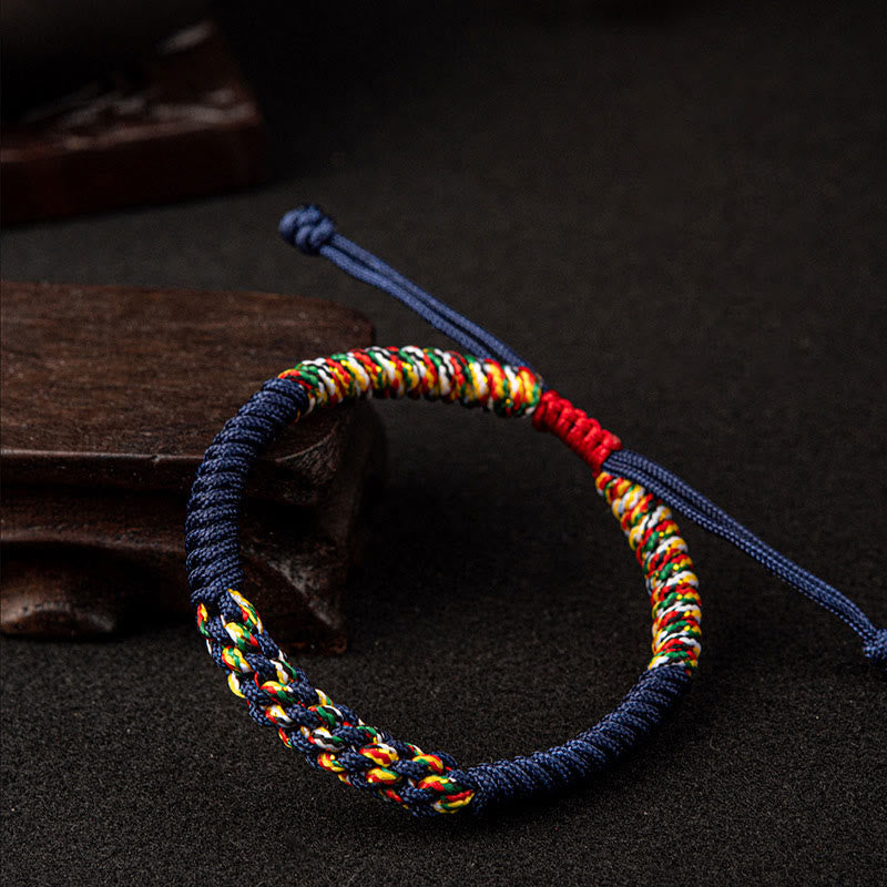 Nimara Ritual Tibetan Handmade Colorful King Kong Knot Luck Braid String Bracelet
