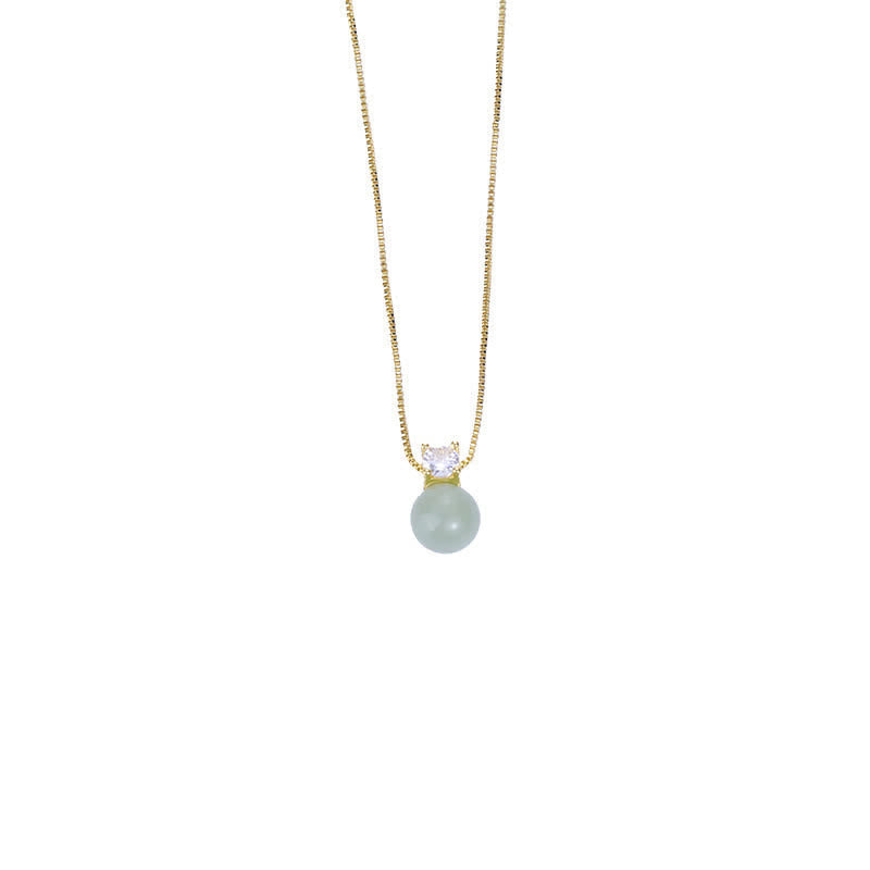 Nimara Ritual Lucky Bead Jade Prosperity Chain Necklace Pendant