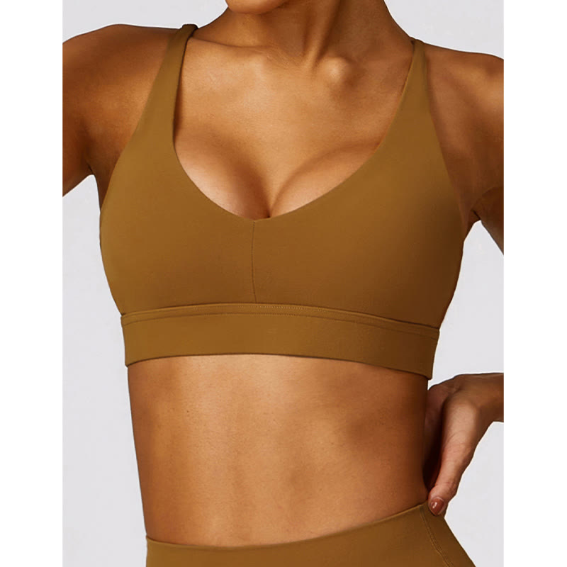 Nimara Ritual Gym Sports Yoga Backless Bra Crop Tank Top Breathable Shorts