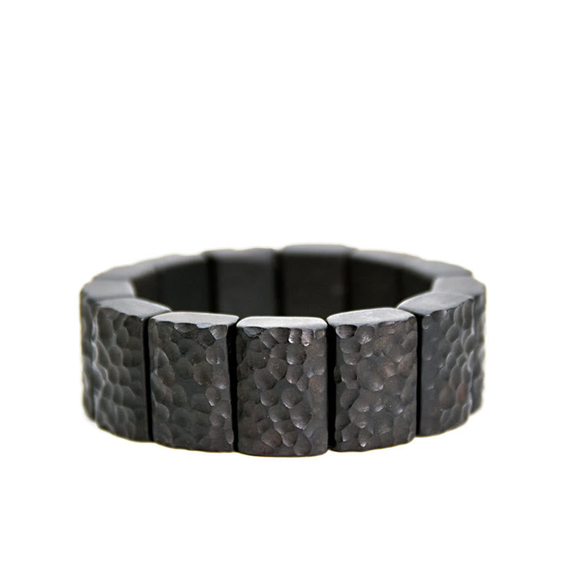 Nimara Ritual Vintage Ebony Wood Texture Peace Couple Bracelet
