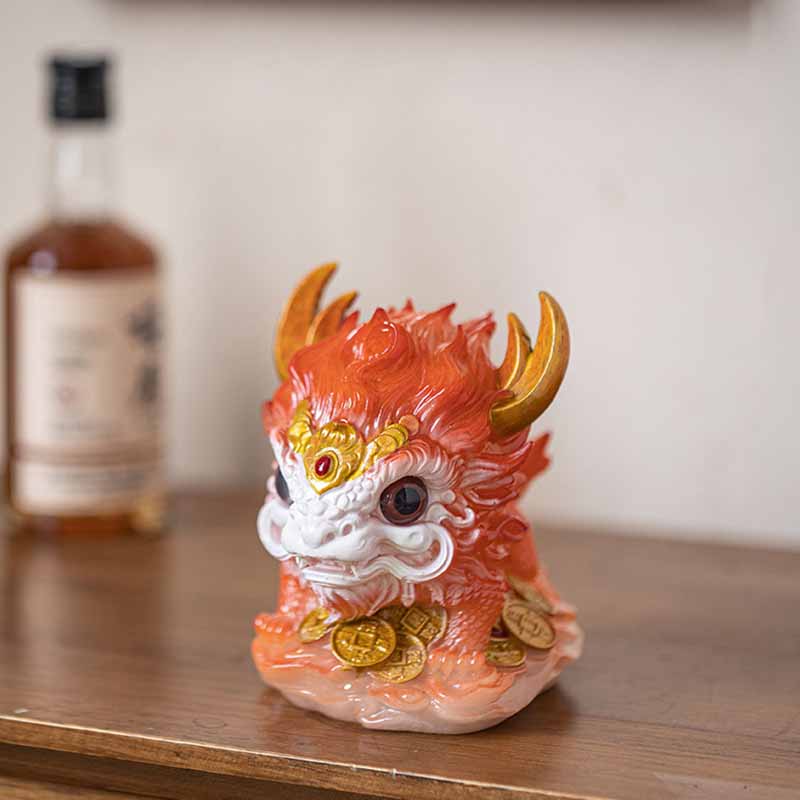 Nimara Ritual Color Changing Small Kirin Resin Tea Pet Home Figurine Decoration