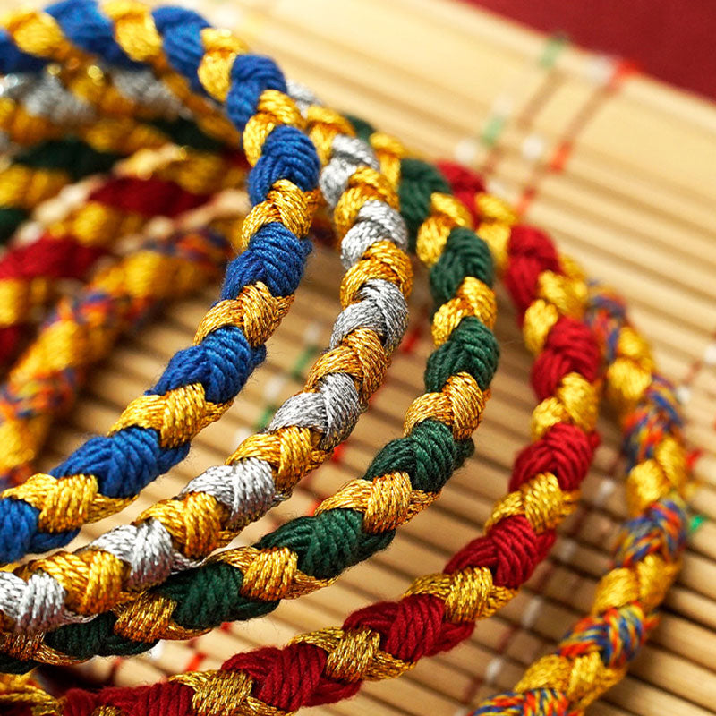 Nimara Ritual Handmade Tibetan Five God Of Wealth Dragon Scale Rope Luck Braid Bracelet