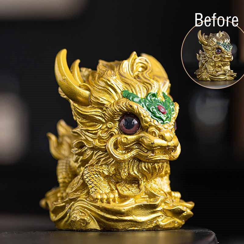 Nimara Ritual Color Changing Small Kirin Resin Tea Pet Home Figurine Decoration