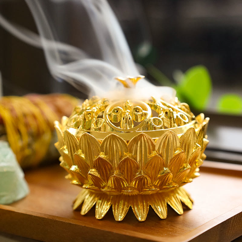 Nimara Ritual Tibetan Lotus Shaped Purify Incense Burner