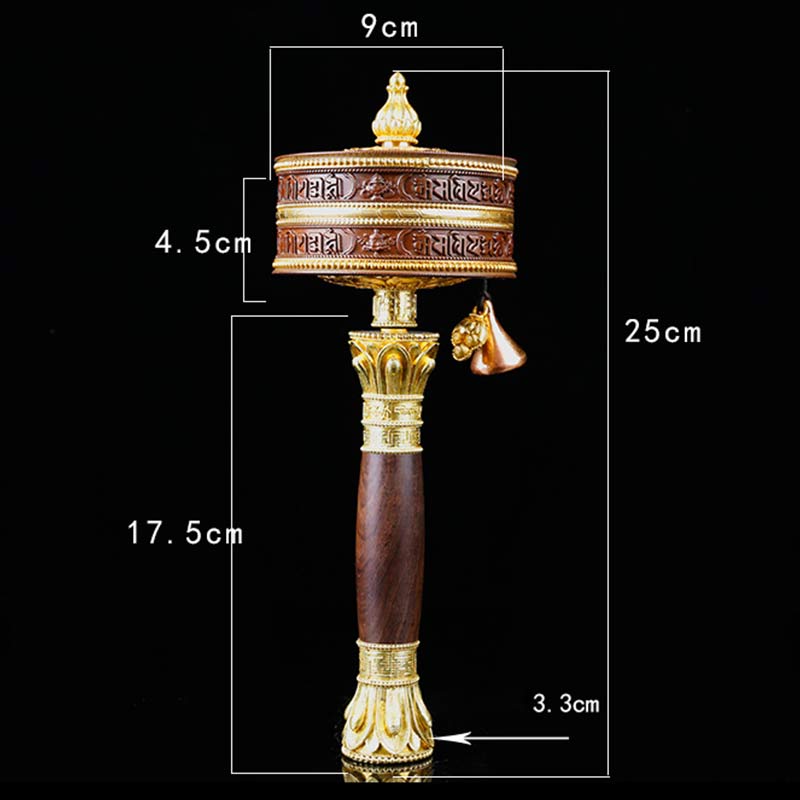 Nimara Ritual Tibetan Prayer Wheel Six True Words Copper Balance Decoration