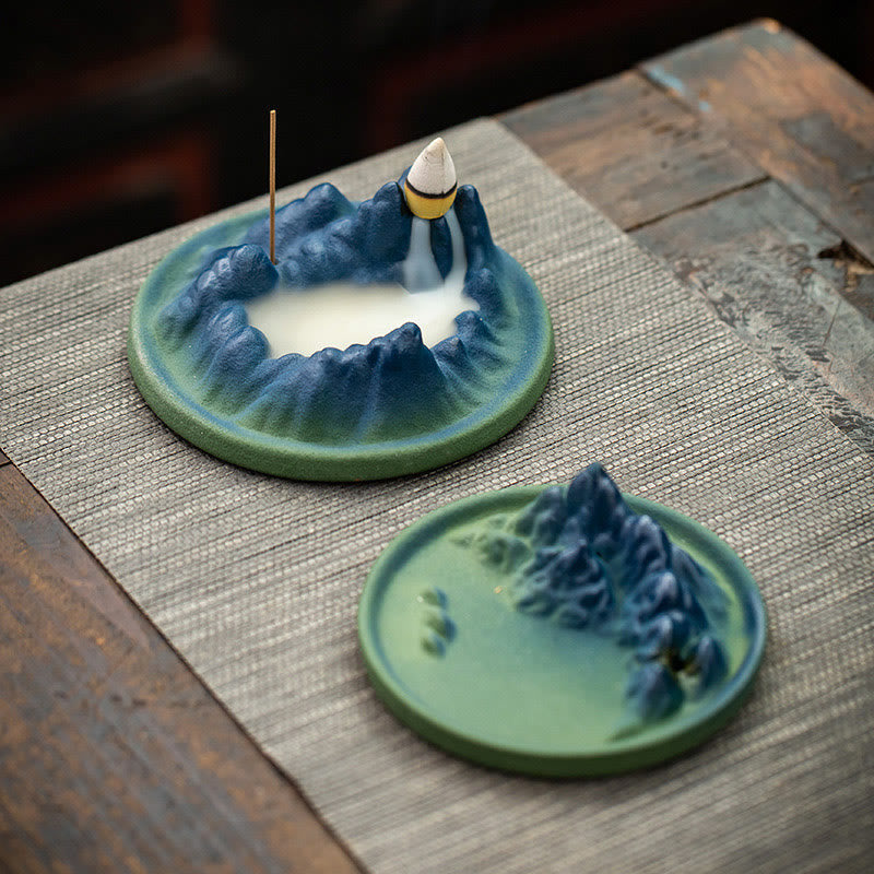 Nimara Ritual Creative Mountain River Ceramic Healing Backflow Incense Burner