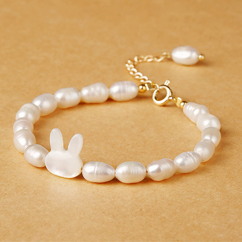 Nimara Ritual Natural Pearl Cute Rabbit Sincerity Bracelet
