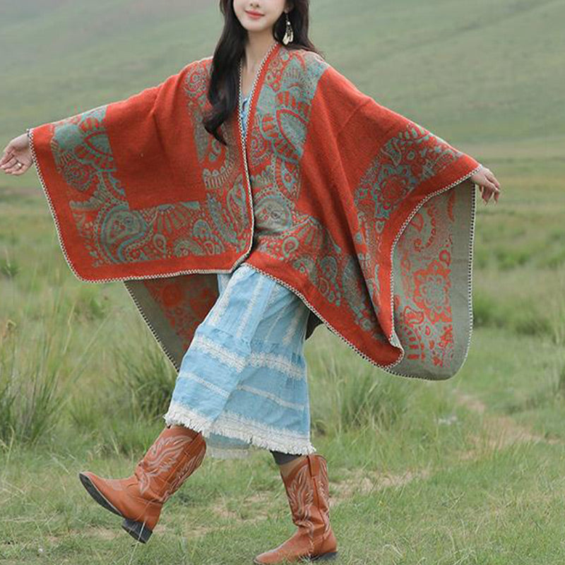 Nimara Ritual Tibetan Shawl Simple Pattern Winter Cozy Travel Scarf Wrap