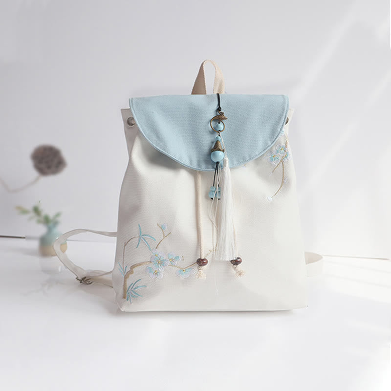 Nimara Ritual Handmade Embroidered Large Capacity Canvas Backpack