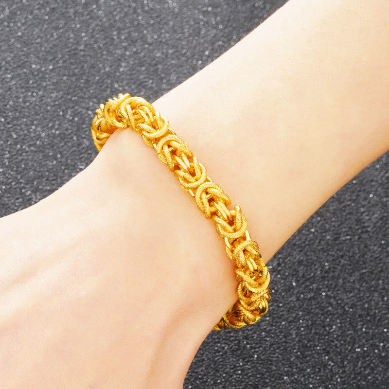 Nimara Ritual 24k Gold Plated Double Headed Dragon Protection Bracelet