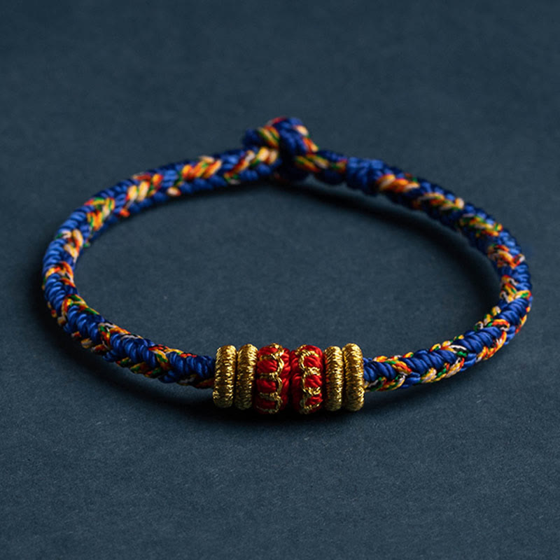 Nimara Ritual Tibet Handmade Chinese Zodiac Natal Buddha Luck Strength Braided String Bracelet