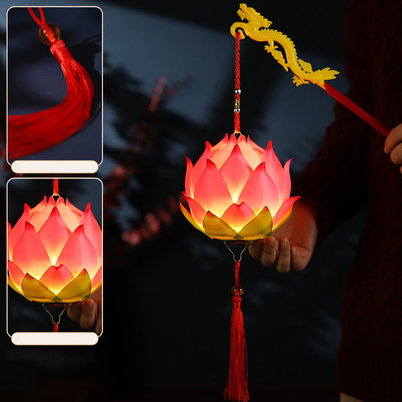 Nimara Ritual DIY Lotus Flower Dragon Lantern Tassel Lamp Decoration