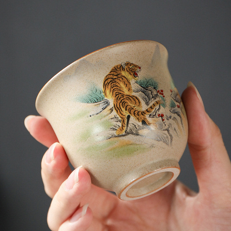 Nimara Ritual 12 Chinese Zodiac Ceramic Teacup Kung Fu Tea Cup 130ml