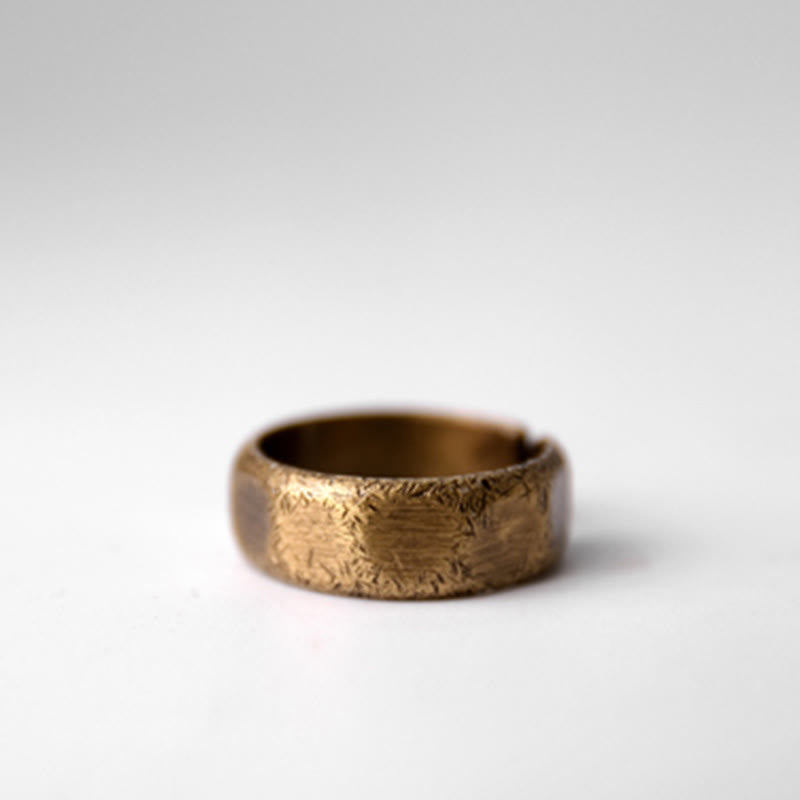 Nimara Ritual Tibetan Simple Design Copper Brass Frosted Wealth Ring