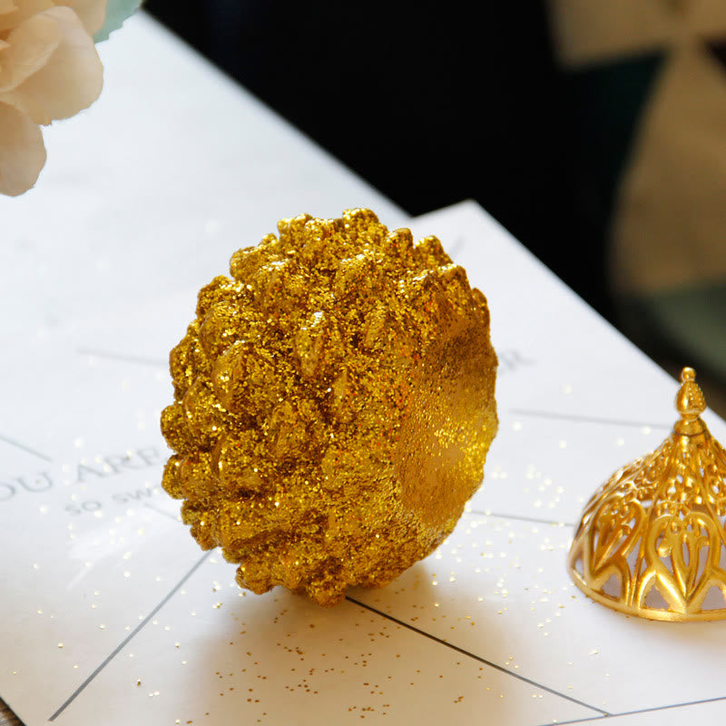 Nimara Ritual Gold Pine Cone Pattern Spiritual Rituals Mini Incense Burner Home Tabletop Decor