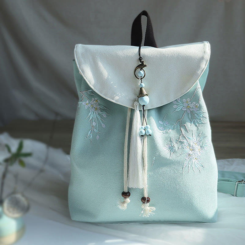 Nimara Ritual Handmade Embroidered Large Capacity Canvas Backpack