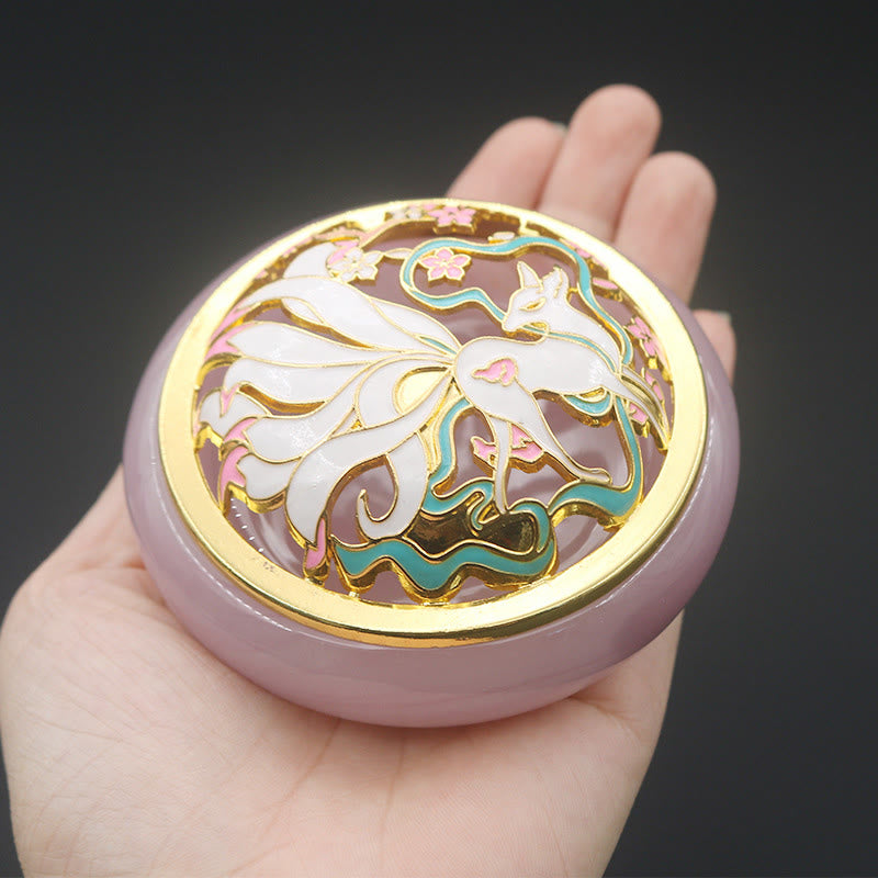 Nimara Ritual Nine Tailed Fox Liuli Crystal Healing Meditation Incense Burner