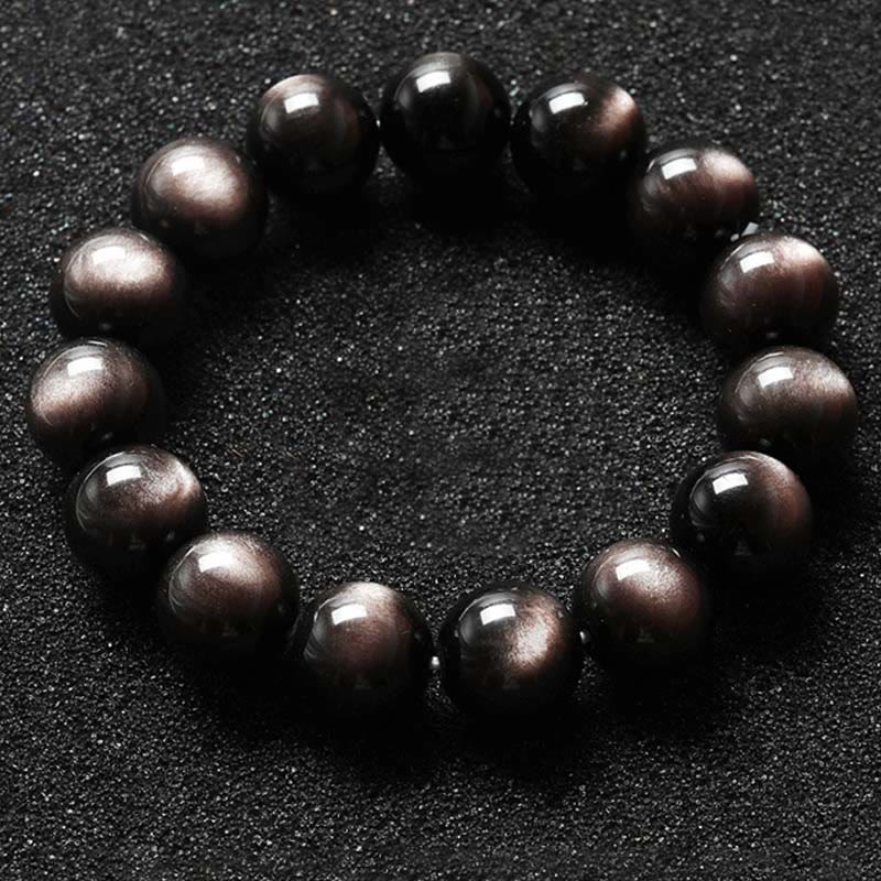 Nimara Ritual Natural Silver Sheen Obsidian Soothing Protection Bracelet