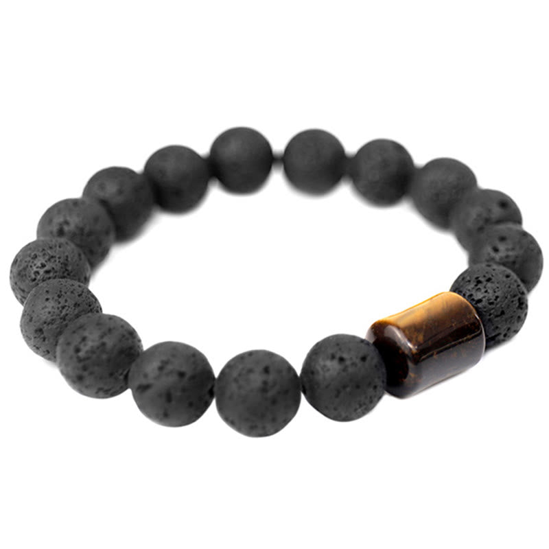 Nimara Ritual Lava Rock Ebony Wood Tiger Eye Healing Bracelet