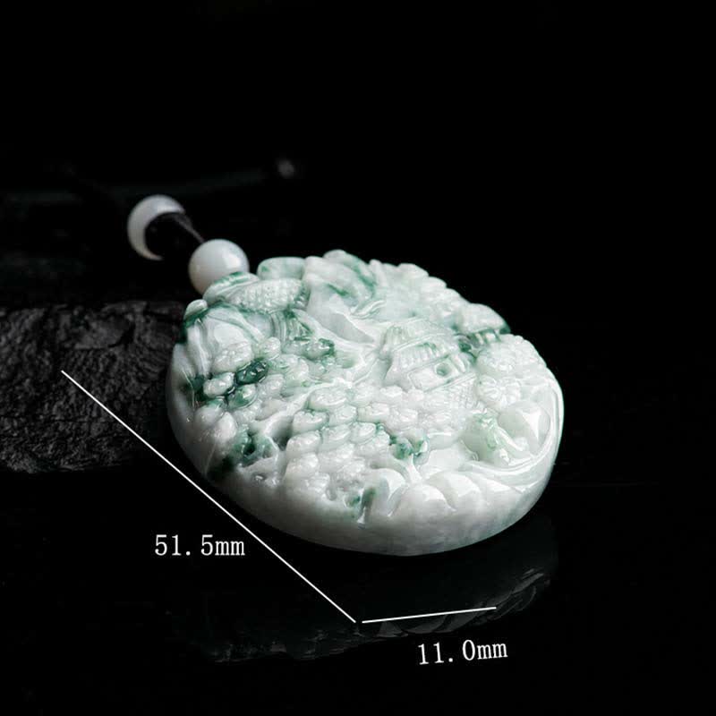 Nimara Ritual Mountain Landscape Jade Abundance String Necklace