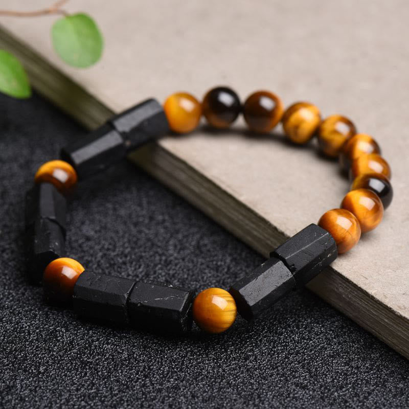 Nimara Ritual Natural Black Tourmaline Tiger Eye Positive Bracelet