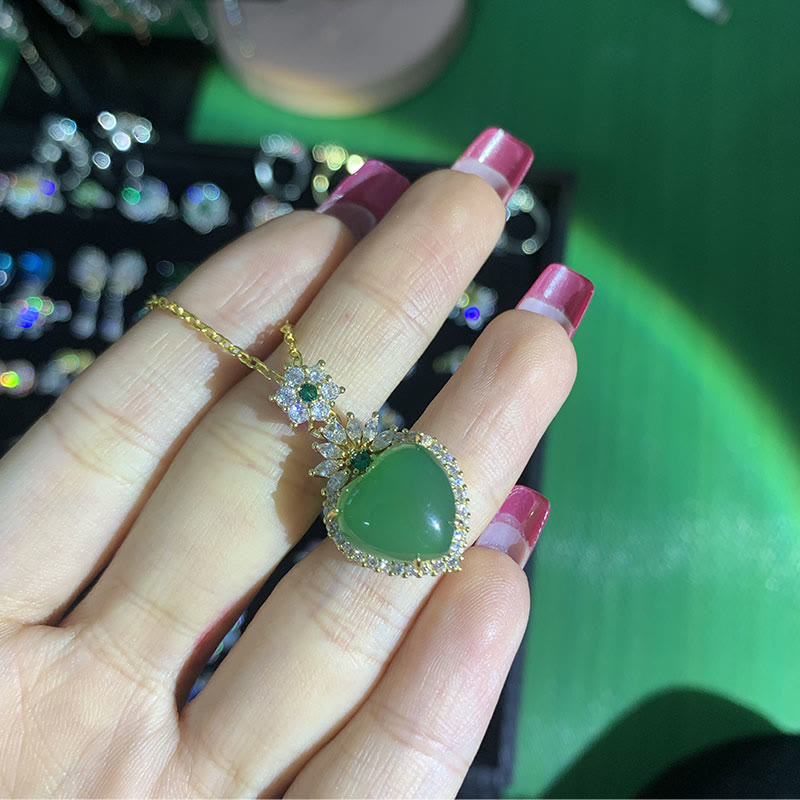 The Abundance Green Jade Balance Necklace Pendant
